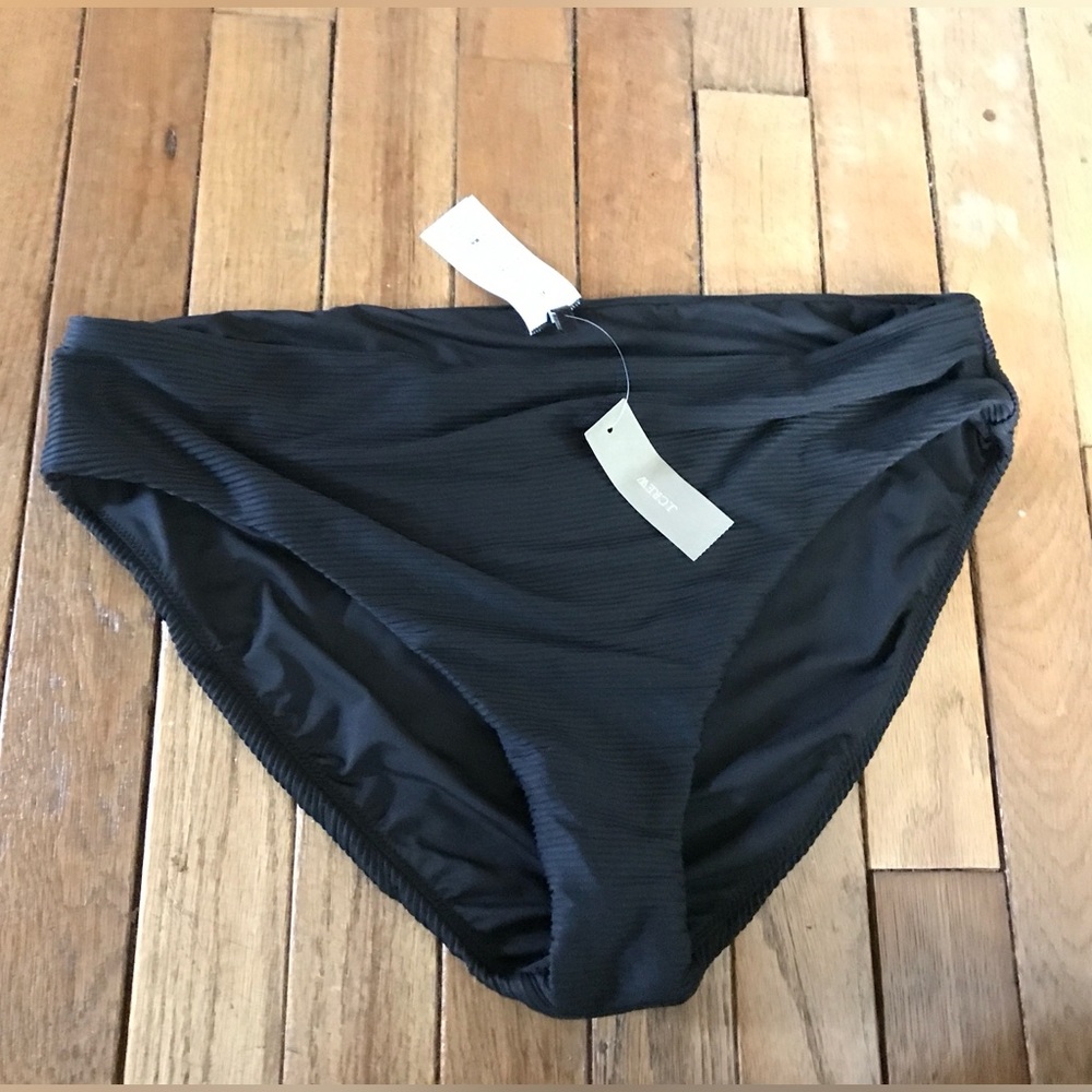 NWT J. Crew Black Ribbed Bikini Bottoms ONLY - AO826 Swim Suit Size Extra Large
